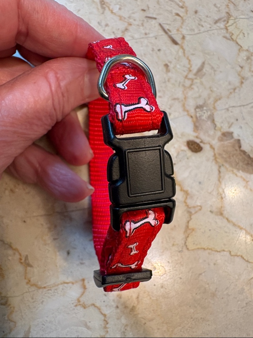 NWT 2-Adjustable Toy Dog Collars - Red & Black Bone Pattern - Picture 11 of 16